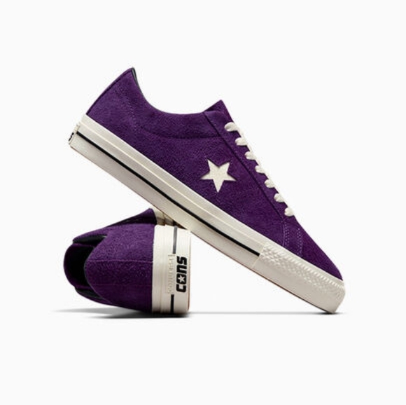 CONVERSE One Star Pro OX Skateboard in Night Purple/Egret/Black - Picture 7 of 16